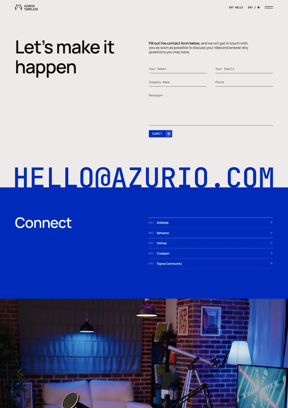 Contact page preview
